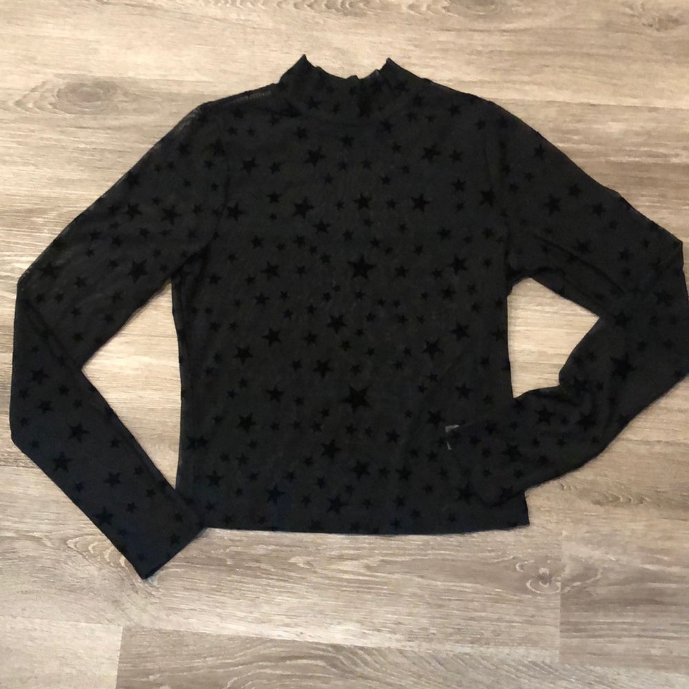 WILD FABLE MESH VELVET STAR TOP
